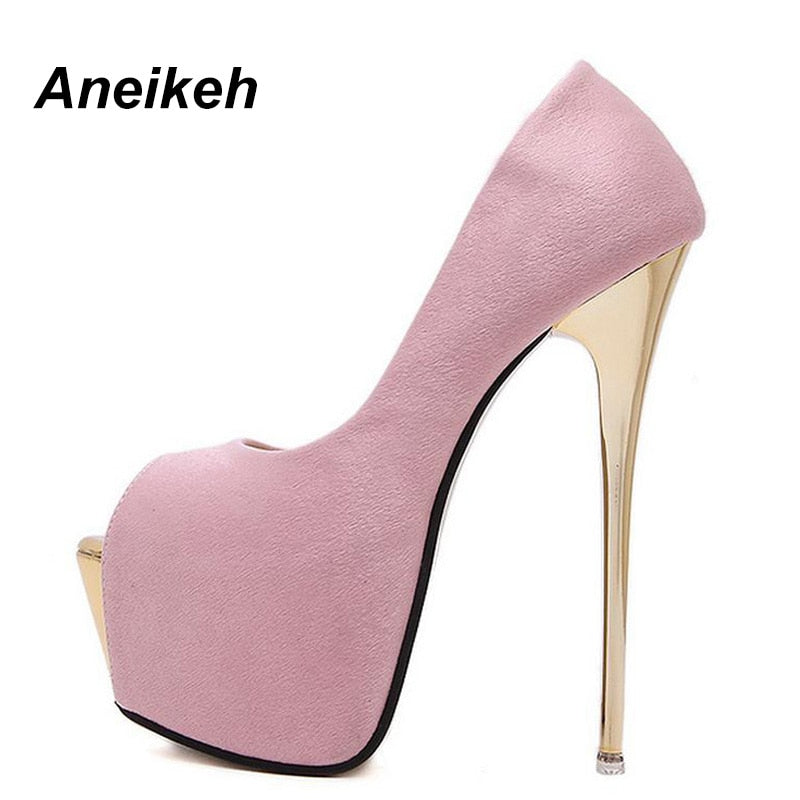 16CM High Heels Women Pumps Stiletto Thin HeelOpen Toe High Heels Shoes