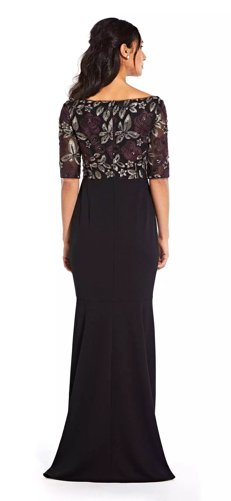 Adrianna Papell - AP1E204611 Floral V-Neck High Low Dress