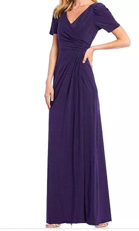 Adrianna Papell AP1E205896 - Short Sleeve V-Neck Evening Dress