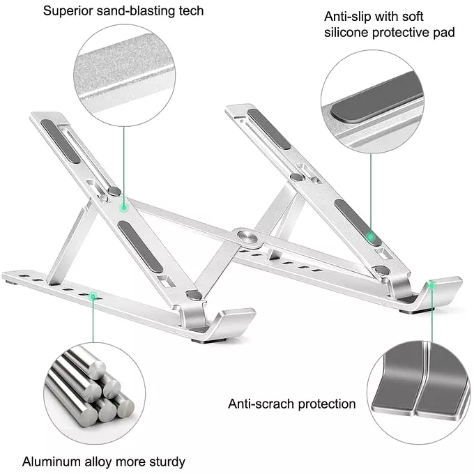 Aluminium Laptop Stand - Silver