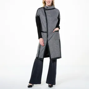      As Is G by Giuliana Black Label Hacci Knit Tapered Overcoat     