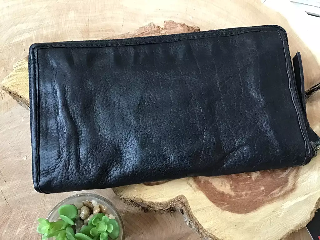 Black Zip Around Wallet