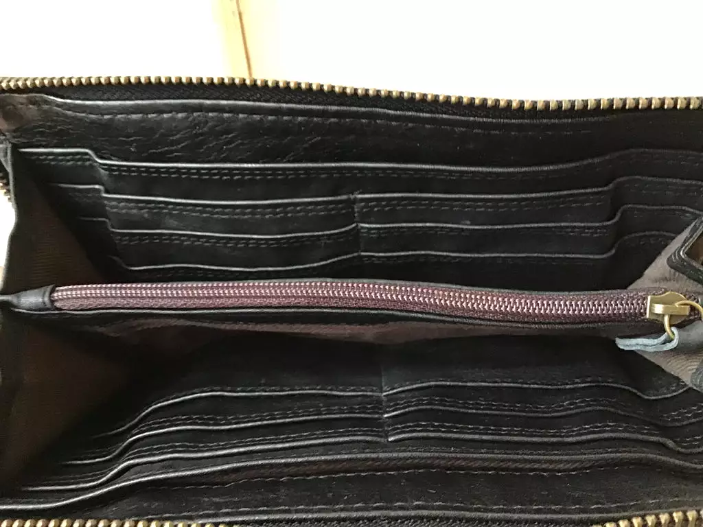 Black Zip Around Wallet