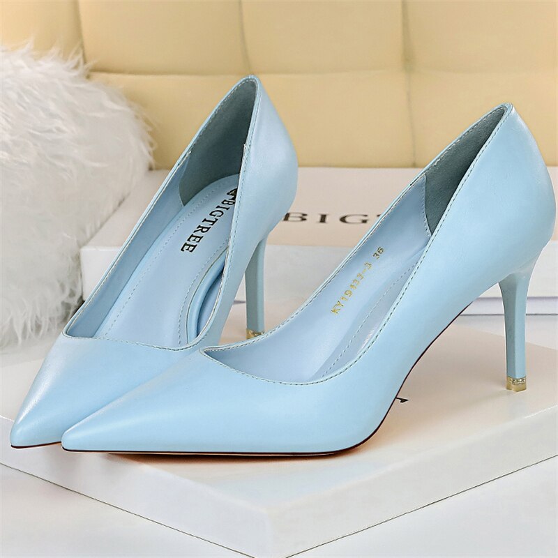 Blue High Heels Luxury  Stiletto Wedding Designed Pumps