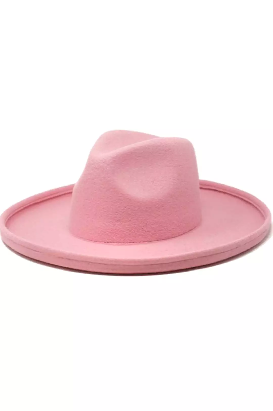 Blush Pink Rolled Brim Rancher Style Hat