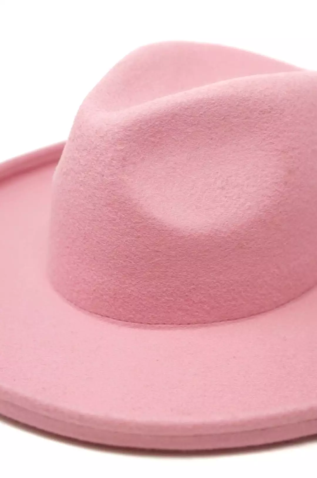 Blush Pink Rolled Brim Rancher Style Hat