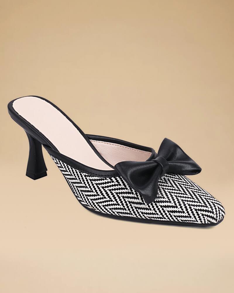 Bow Stiletto High Heel Mules