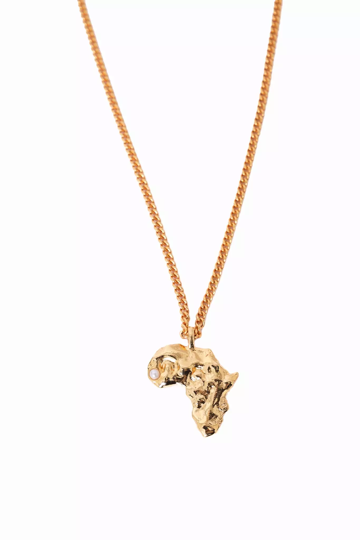 Chanel Gold Tone Africa Map Pendant Necklace