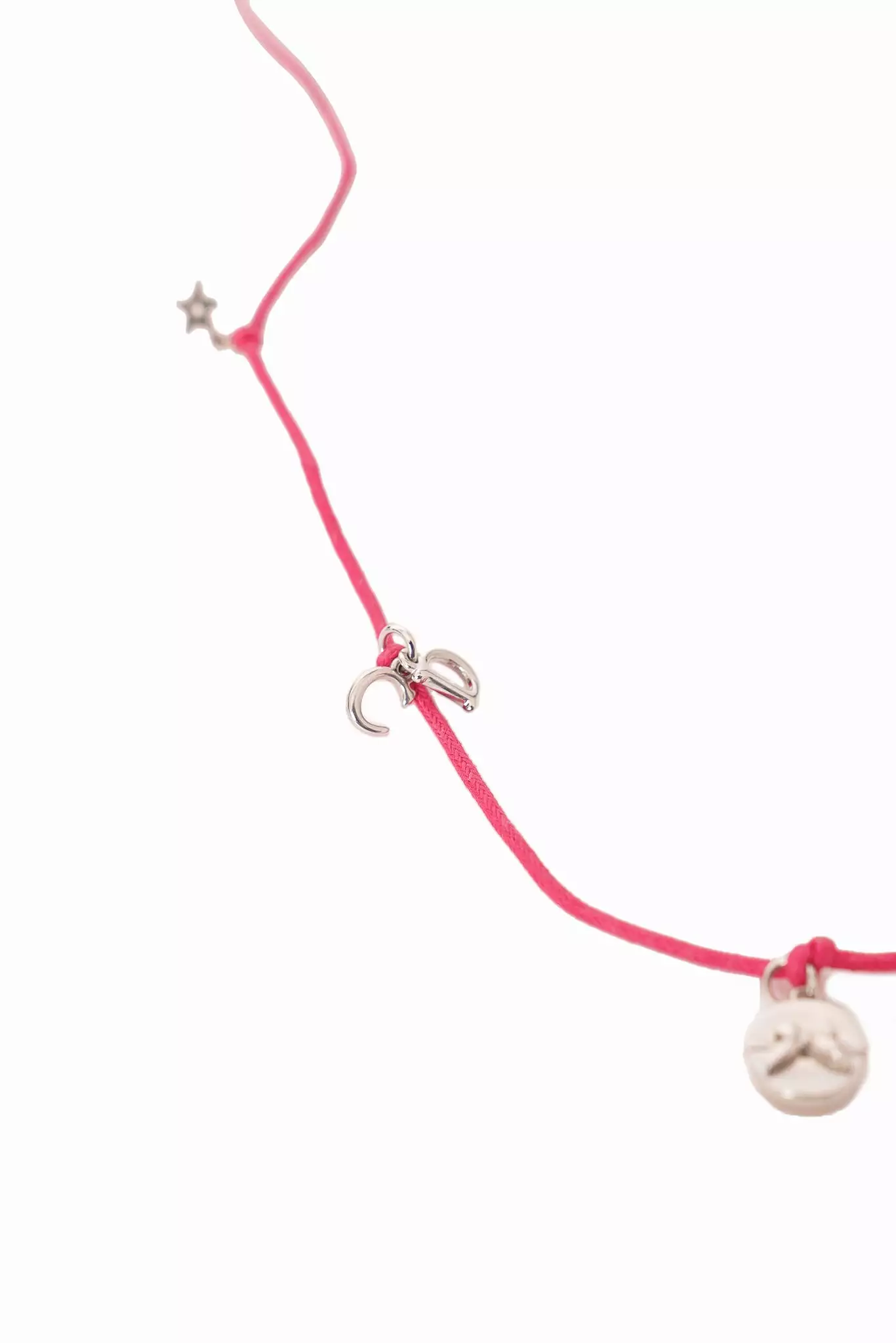 Christian Dior Pink Silver Charm Necklace