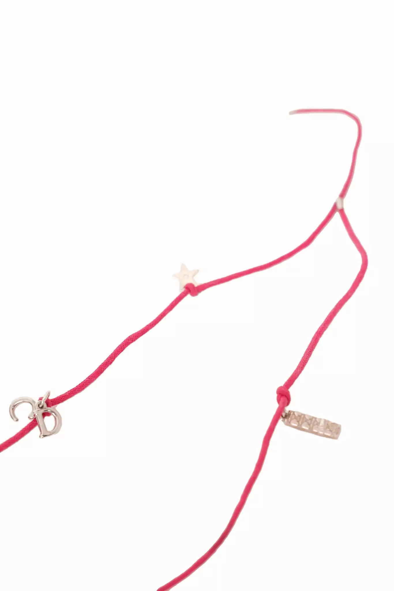 Christian Dior Pink Silver Charm Necklace