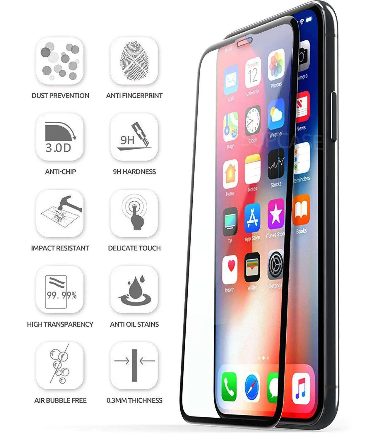 Curved Tempered Glass Screen Protector for iPhone XS Max