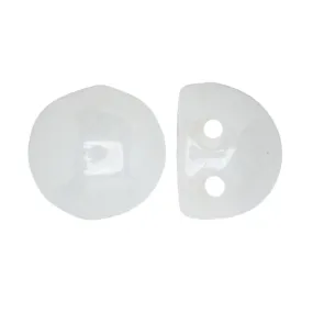 CzechMates Glass, 2-Hole Round Cabochon Beads 7mm Diameter, Opaque White Luster (2.5 Tube)