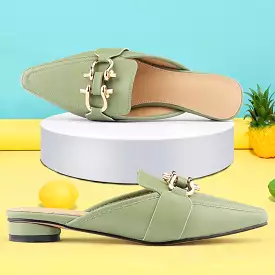 Elegant Low Heel Pointed Toe Mules