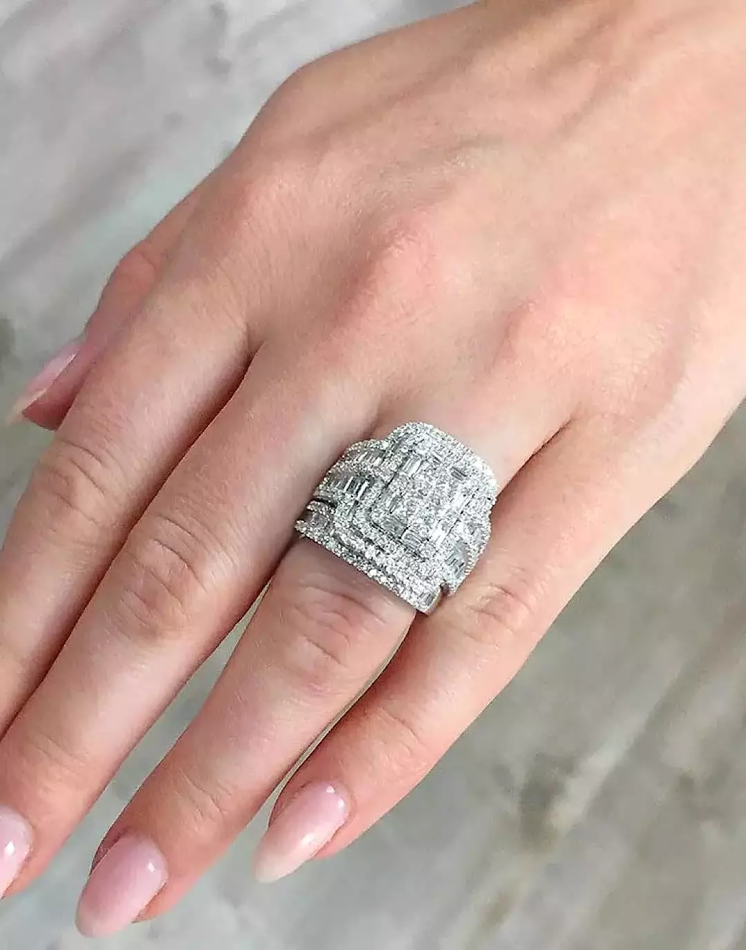 Geometric Square Diamond Ring