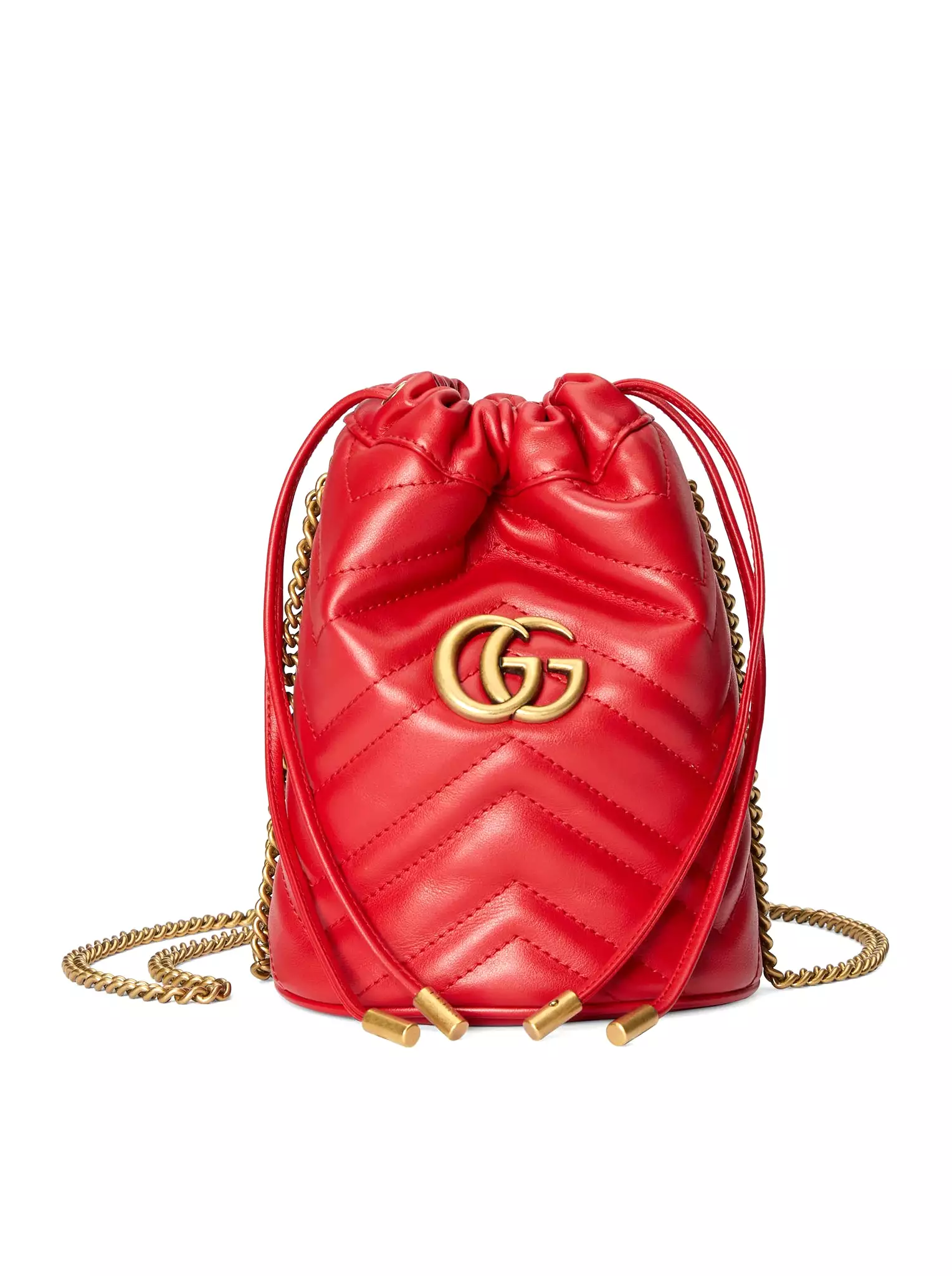 GG MARMONT MINI BUCKET BAG IN MATELASS LEATHER