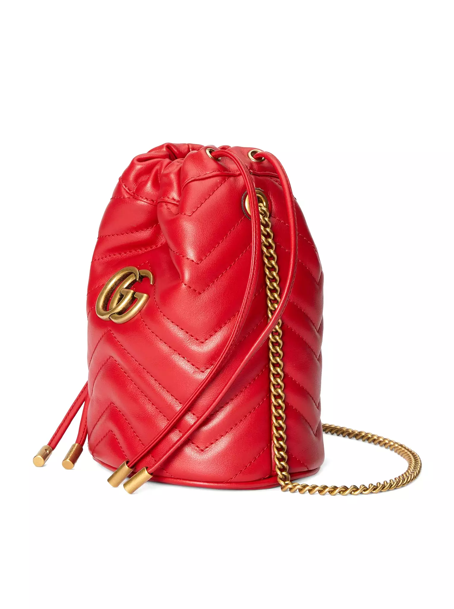 GG MARMONT MINI BUCKET BAG IN MATELASS LEATHER