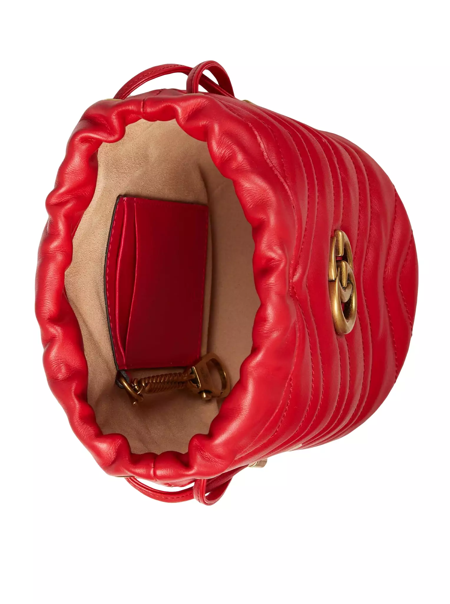 GG MARMONT MINI BUCKET BAG IN MATELASS LEATHER