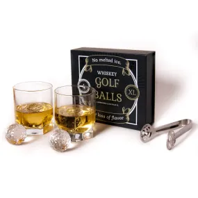 Golf Ball Whiskey Stones Gift Set for Men - Fathers Day Golf Gift