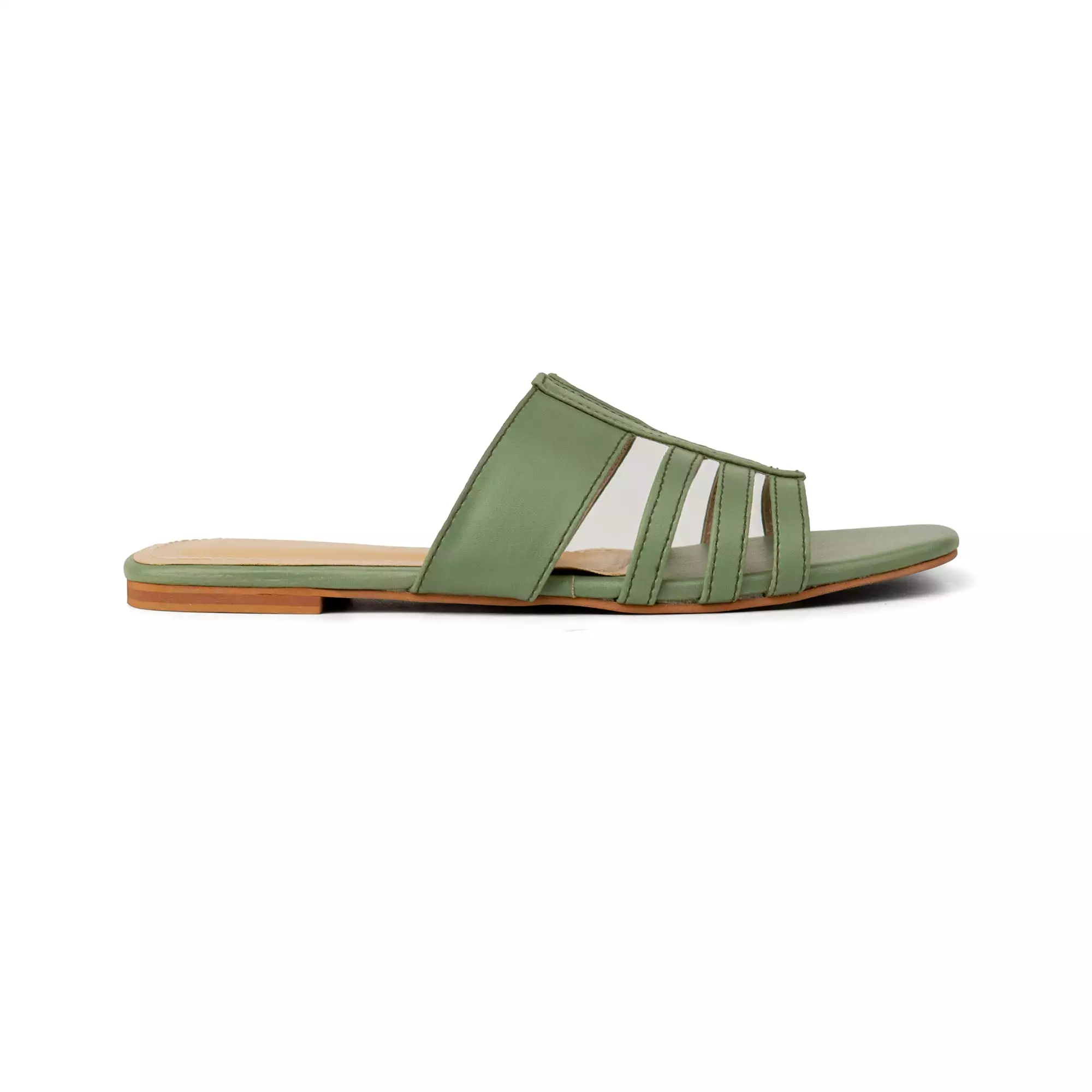 Green Multi Stripes Slides