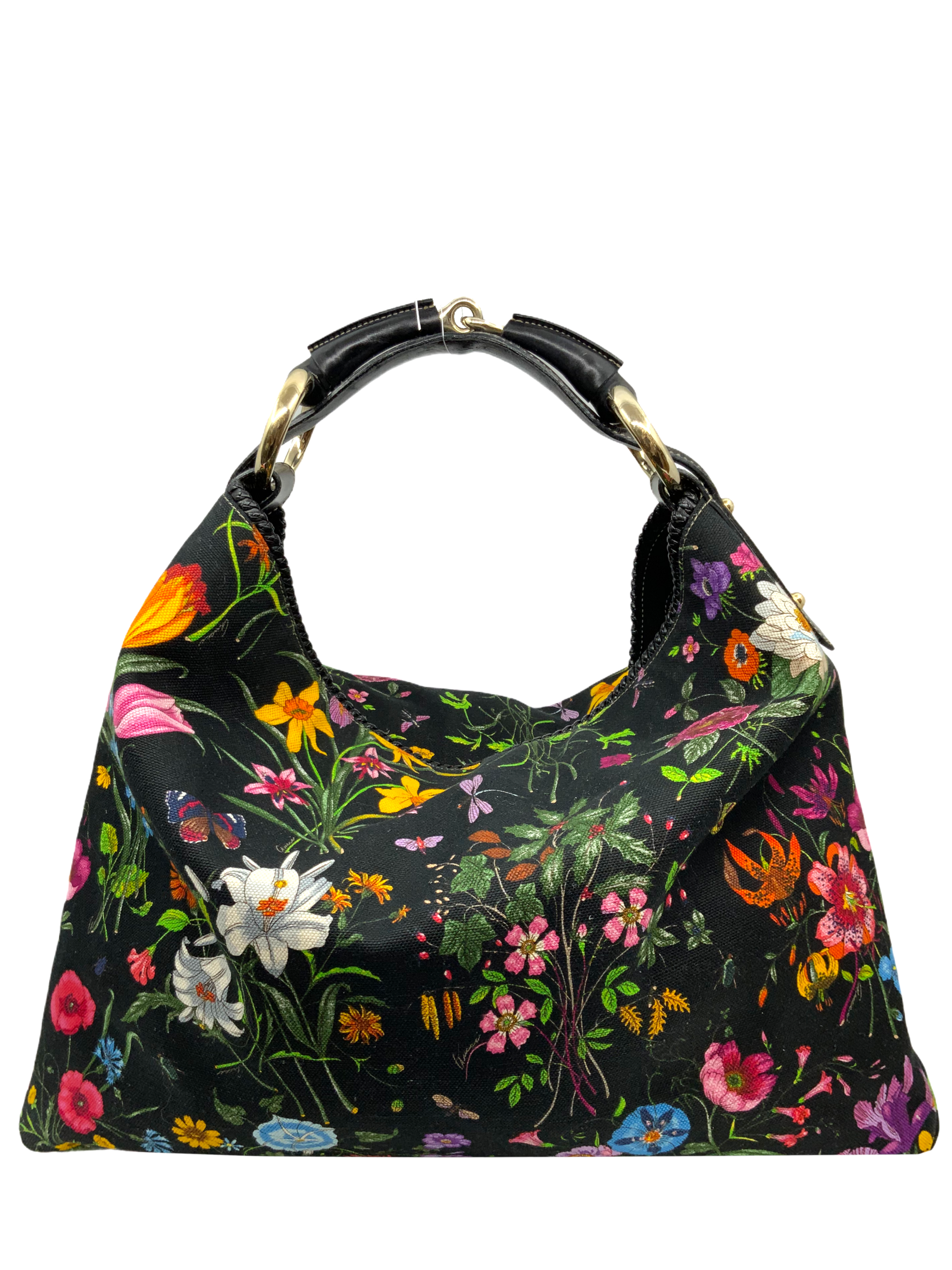 Gucci Horsebit Flora Canvas Large Hobo Bag