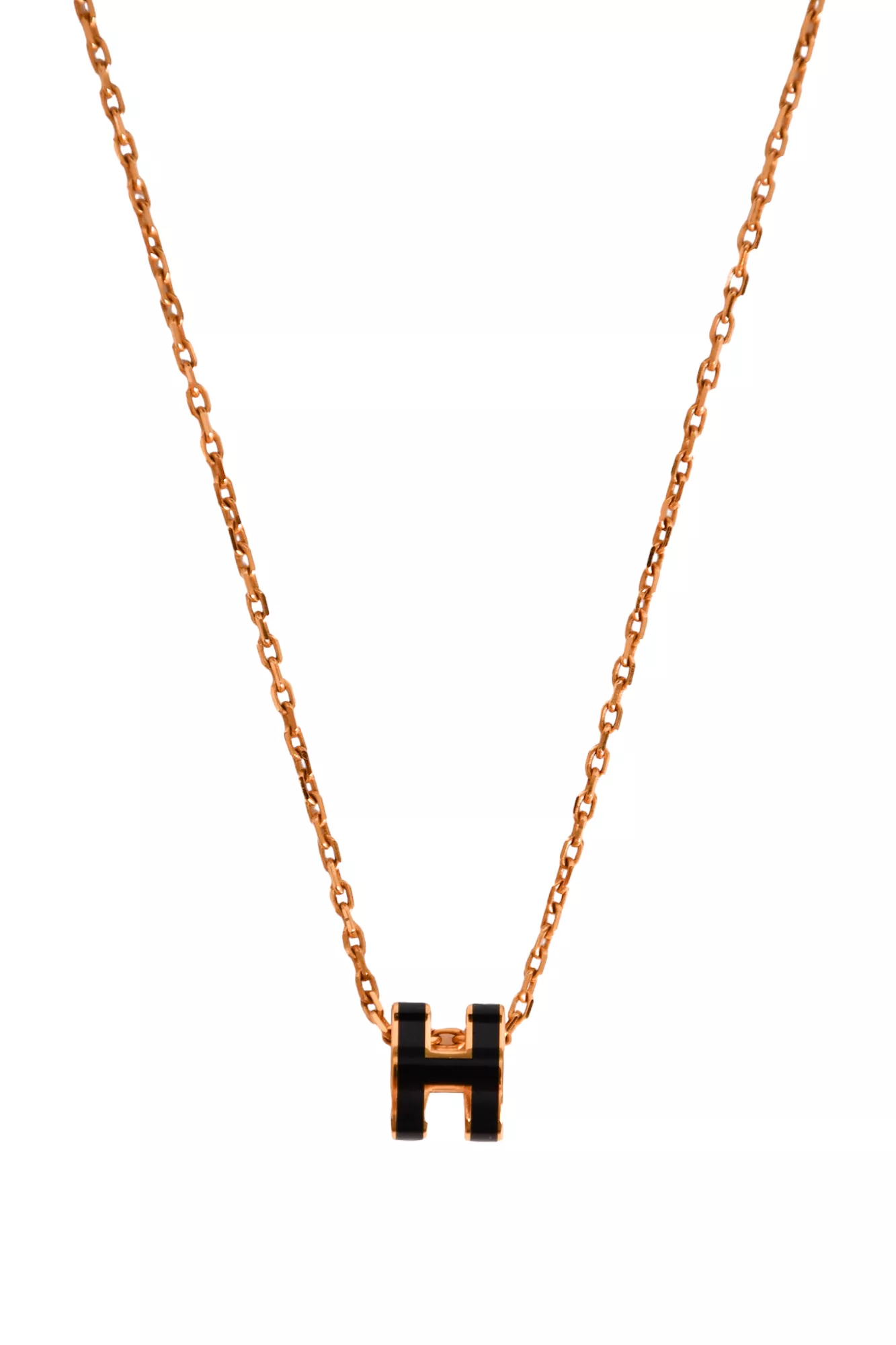 Hermes Gold/Black Mini Pop H Necklace