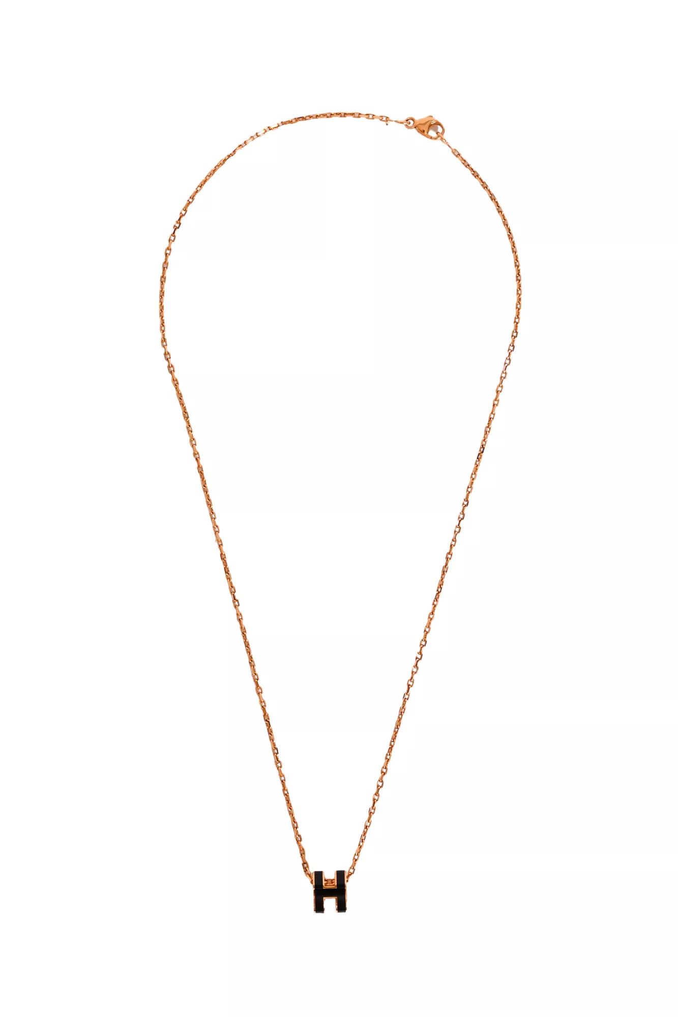 Hermes Gold/Black Mini Pop H Necklace