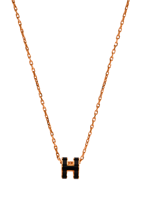 Hermes Gold/Black Mini Pop H Necklace