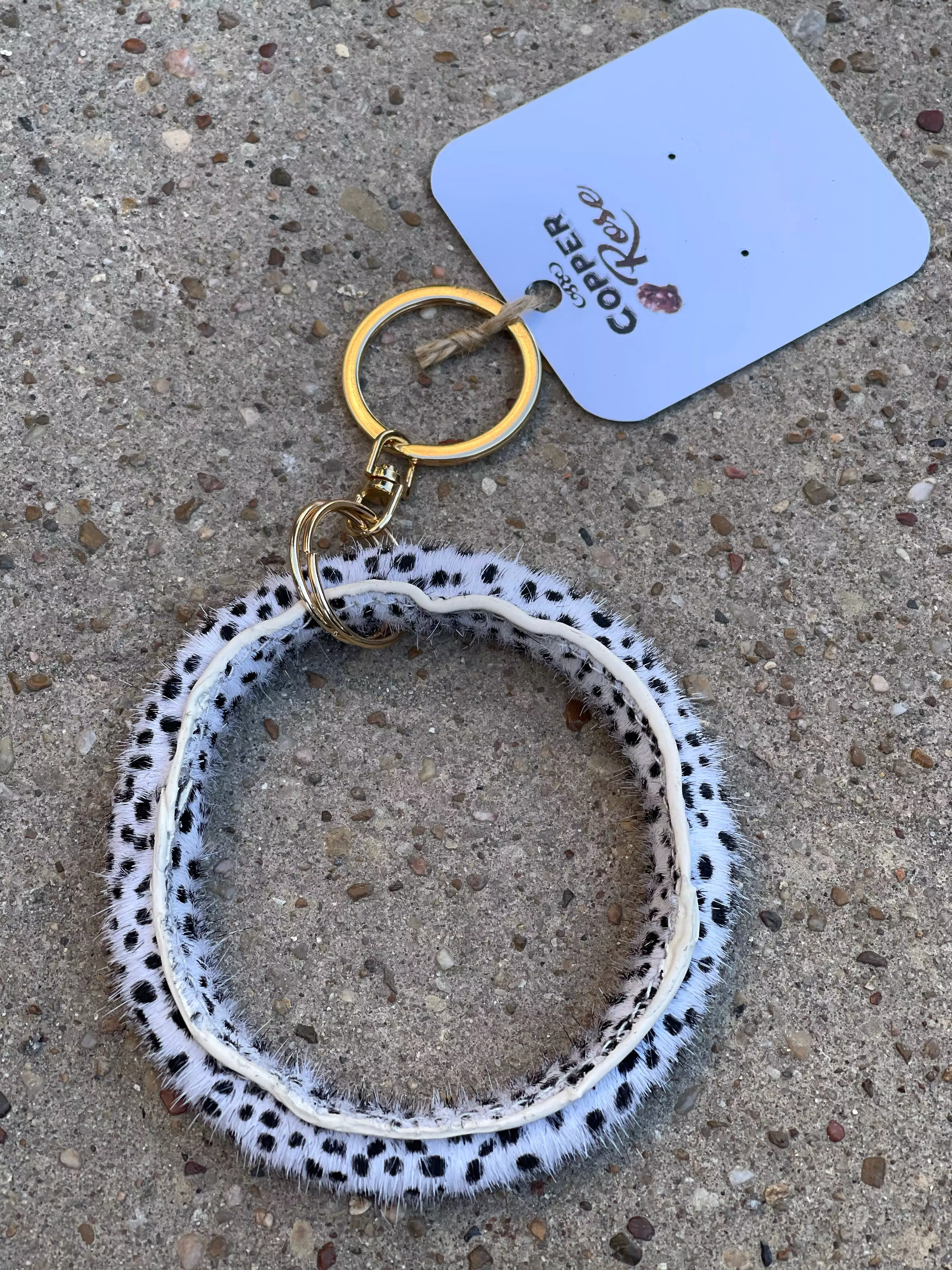 Hyde Key Ring- White Cheetah