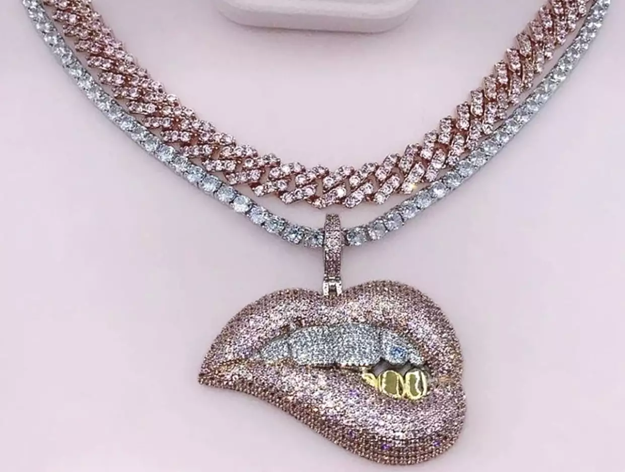 Iced Out Lip Necklace