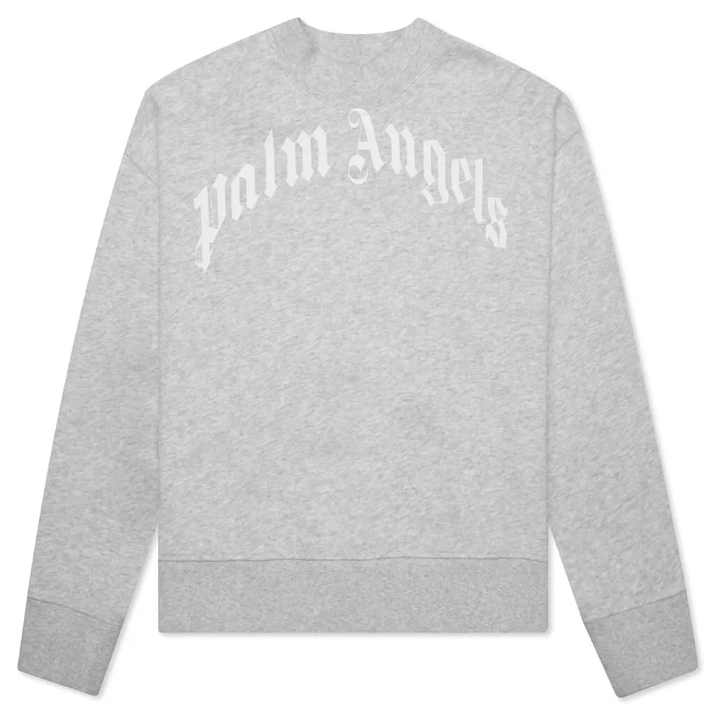 Kid's Classic Curved Logo Crewneck - Melange Gray