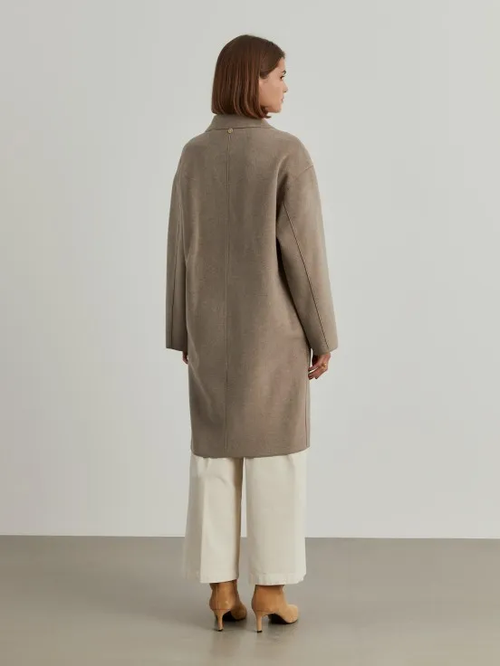 Long double-breasted overcoat