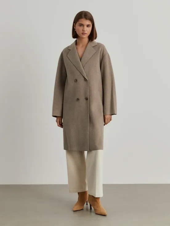 Long double-breasted overcoat