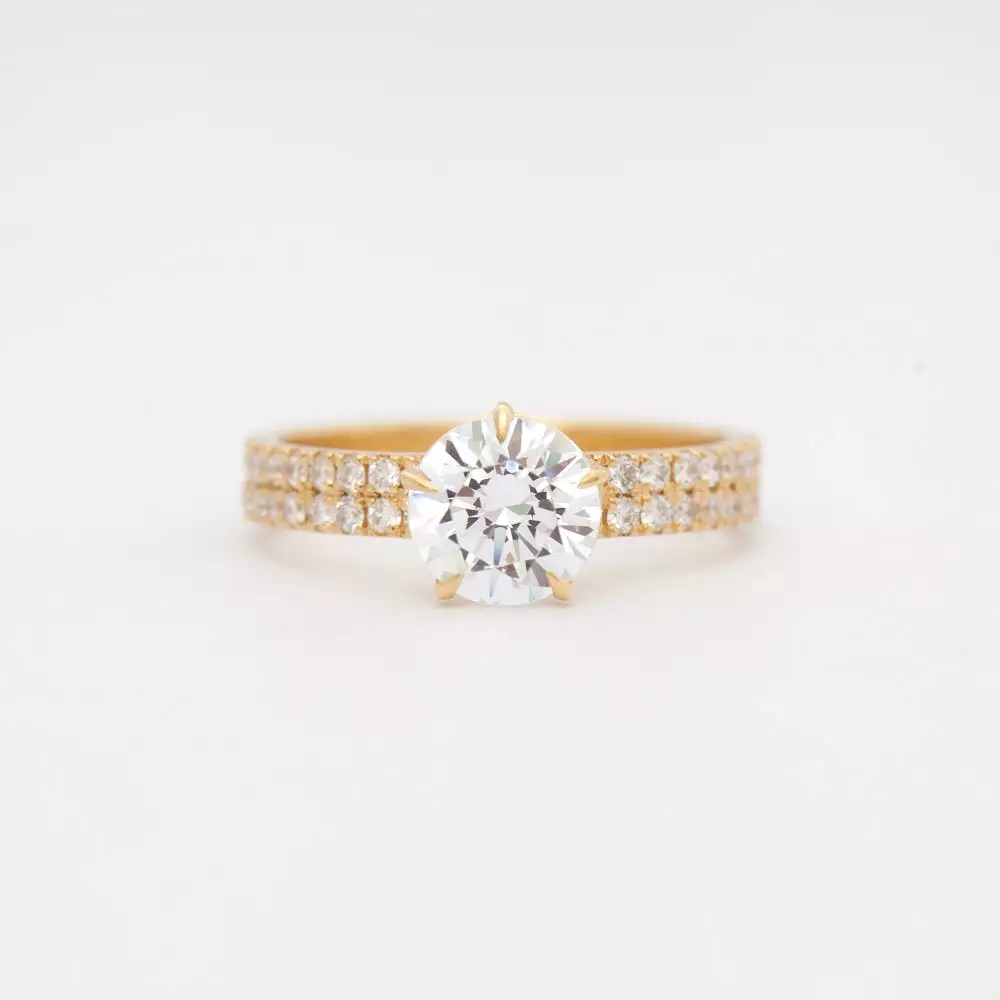 Maxi Pavé Vault Five-Prong Solitaire