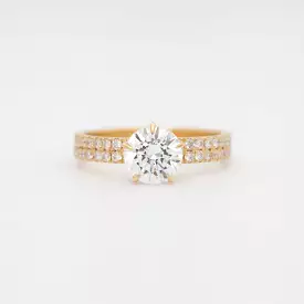 Maxi Pavé Vault Five-Prong Solitaire