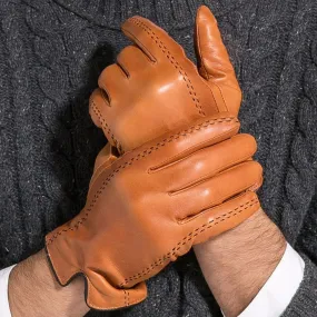 Men's Fashion Winter Genuine Leather Touch Screen Warm Goatskin Gloves