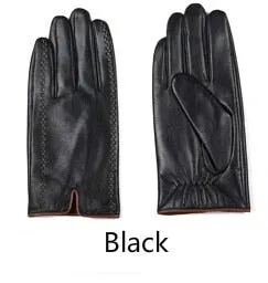 Men's Fashion Winter Genuine Leather Touch Screen Warm Goatskin Gloves