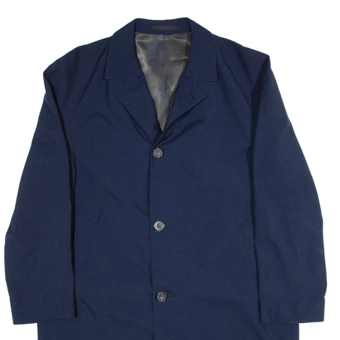 Mens Overcoat Jacket Blue 2XL