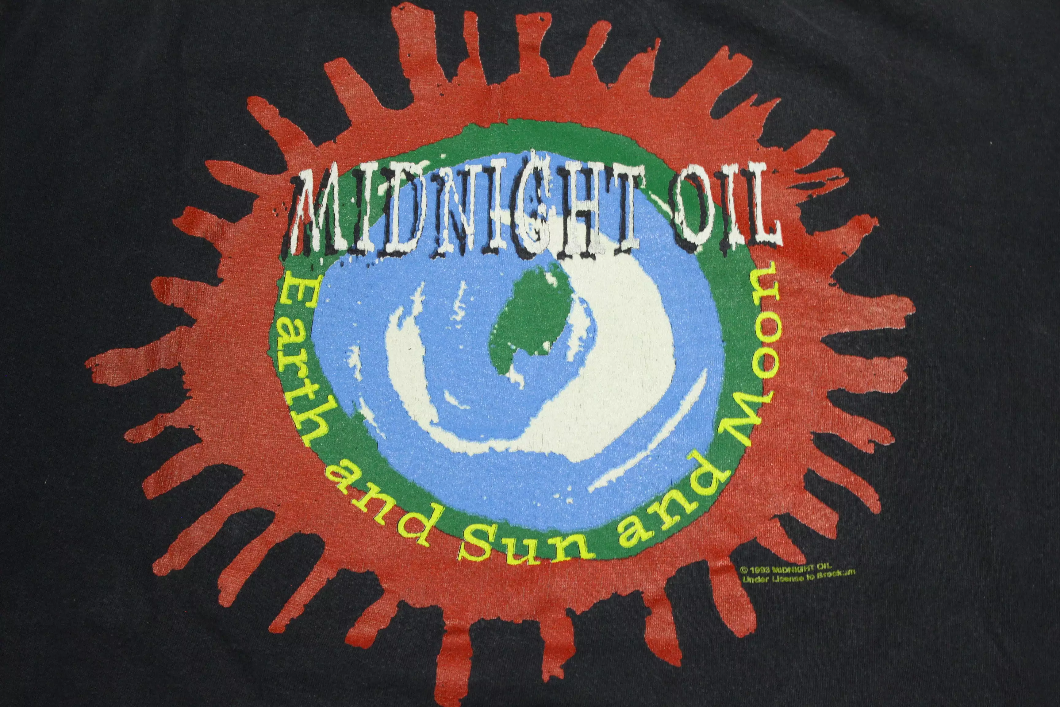 Midnight Oil Earth Sun Moon Vintage 90's 1993 Brockum USA T-Shirt