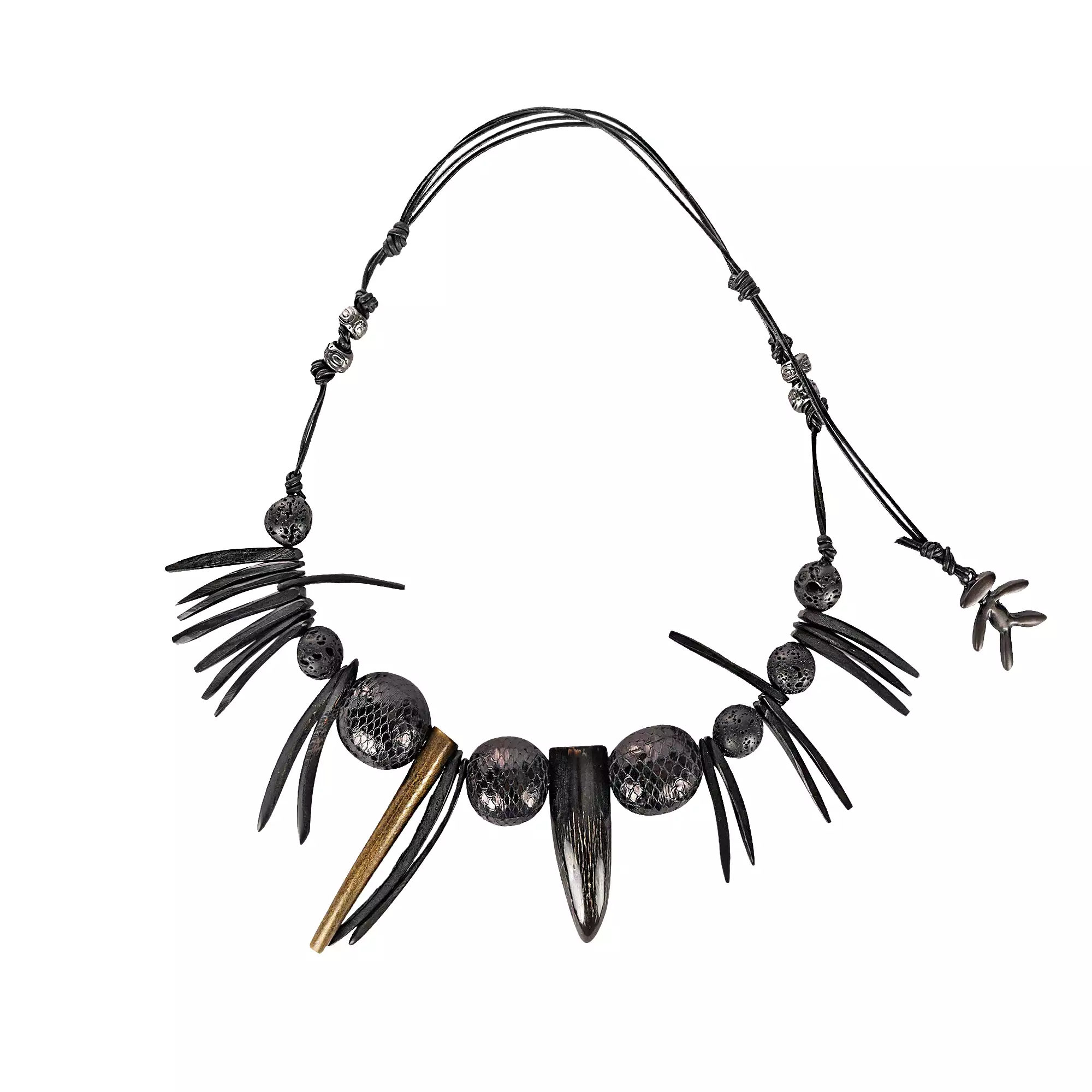 Necklace Ghana Python Pearls Black