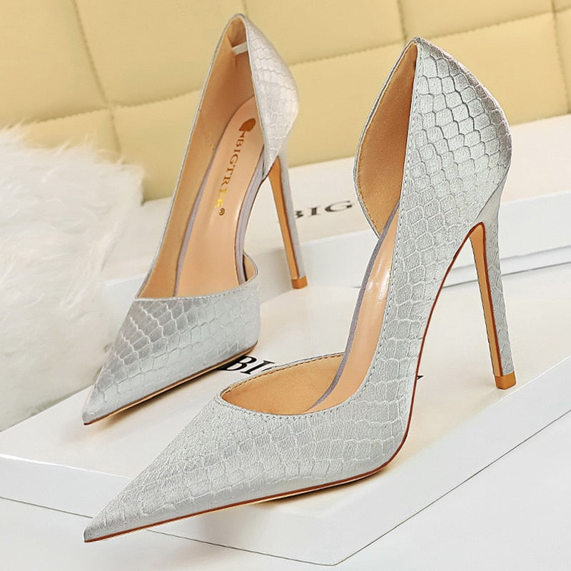 New Snake Pattern Women Pumps Sexy High Heels Party Shoes Stiletto