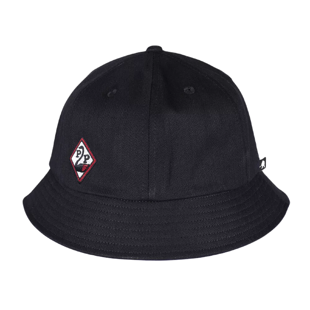 Pass Port Herringbone Bucket Hat Black