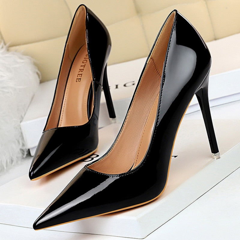 Patent Leather High Heels Wedding Shoes  Stiletto