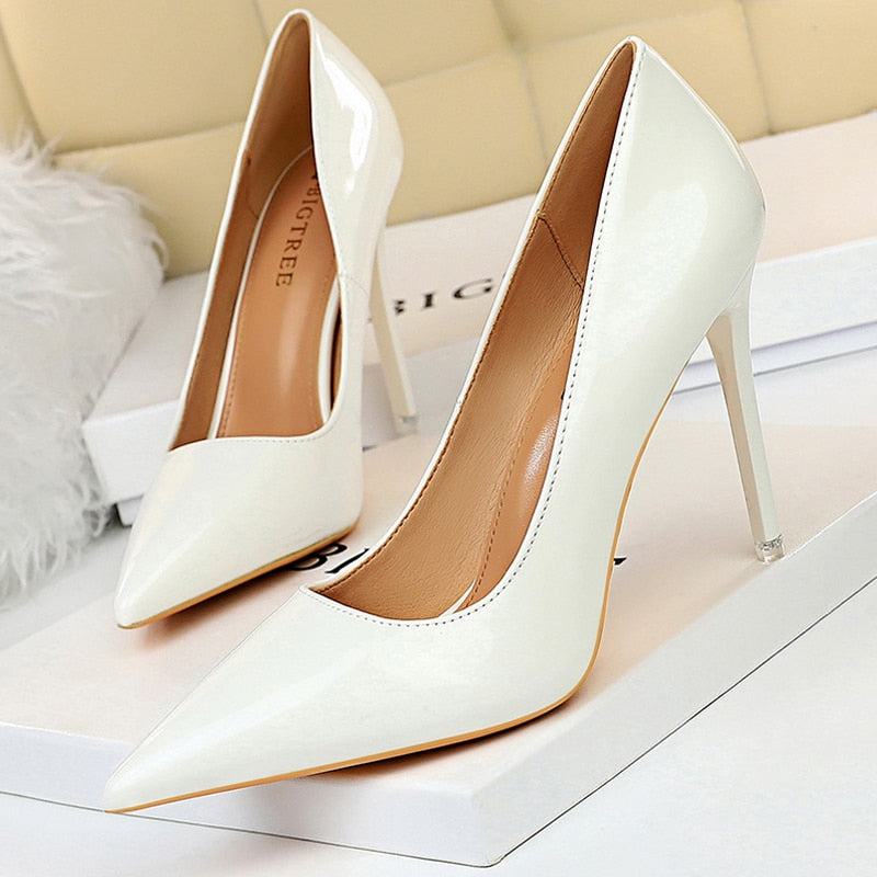 Patent Leather High Heels Wedding Shoes  Stiletto