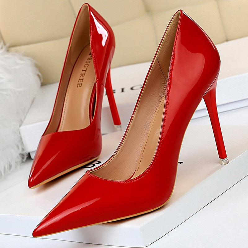 Patent Leather High Heels Wedding Shoes  Stiletto