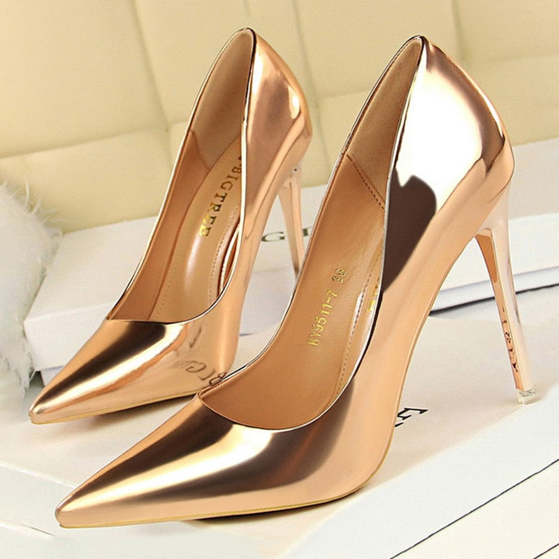 Patent Leather High Heels Wedding Shoes  Stiletto