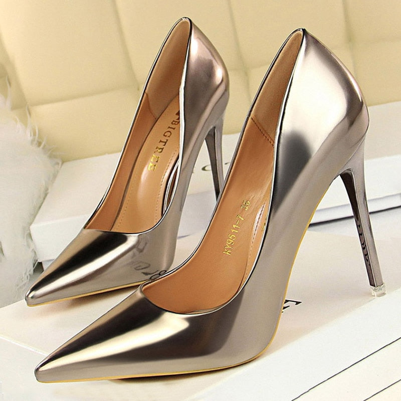 Patent Leather High Heels Wedding Shoes  Stiletto