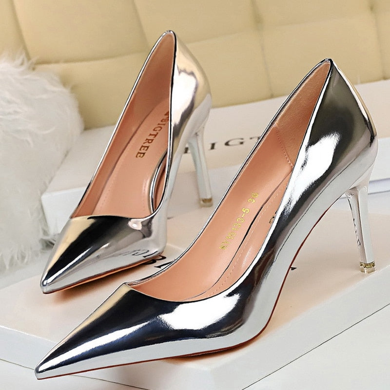 Patent Leather High Heels Wedding Shoes  Stiletto