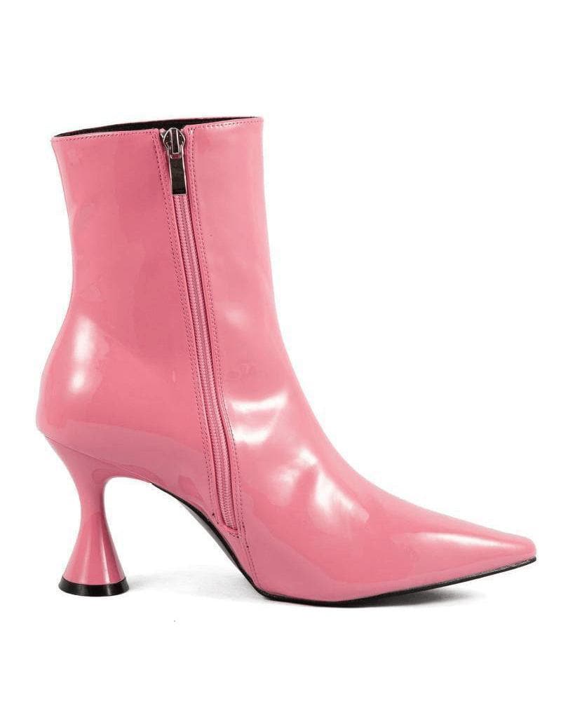 Patent Leather Side-zip Stiletto Ankle Boots