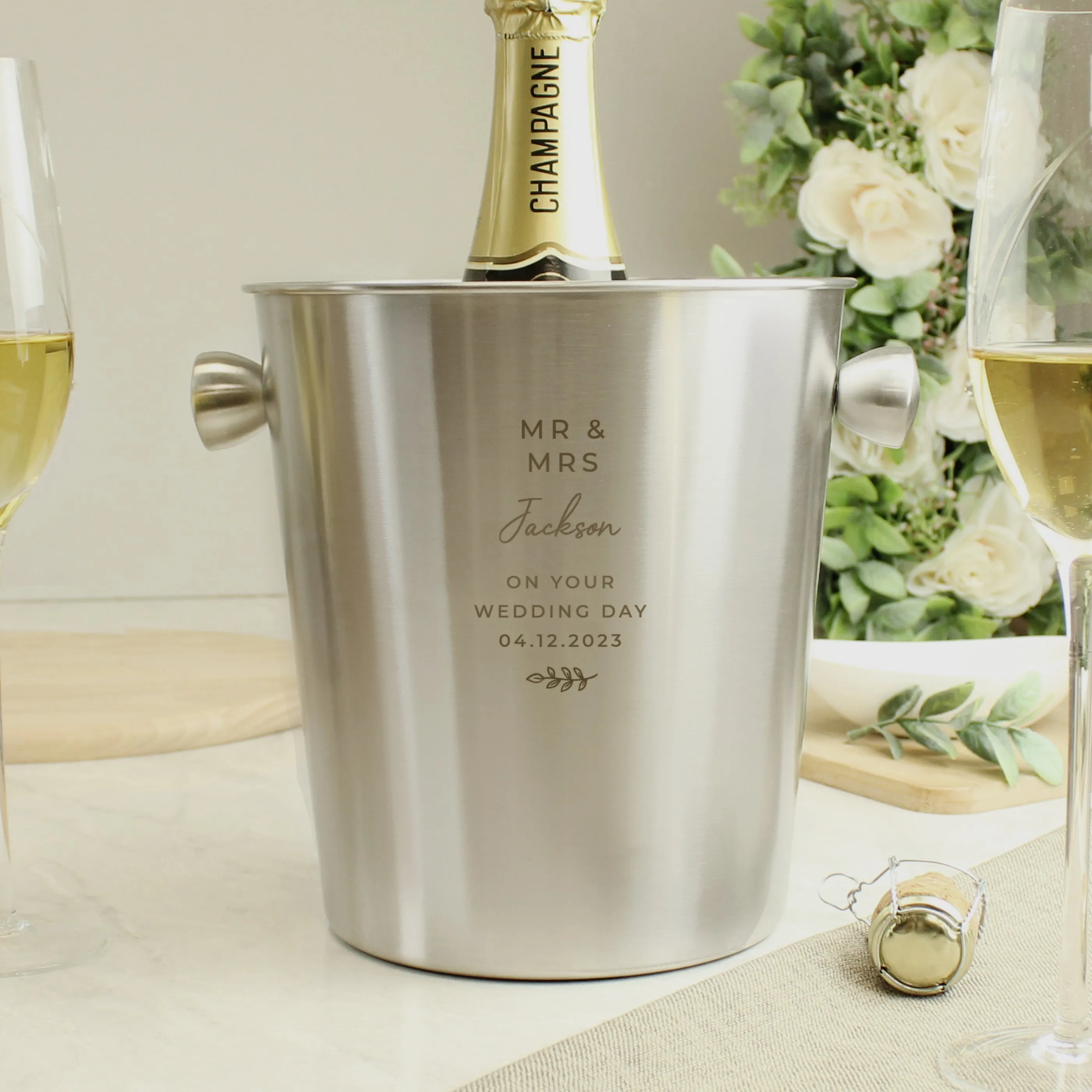 Personalised Free Text Stainless Steel Ice Bucket