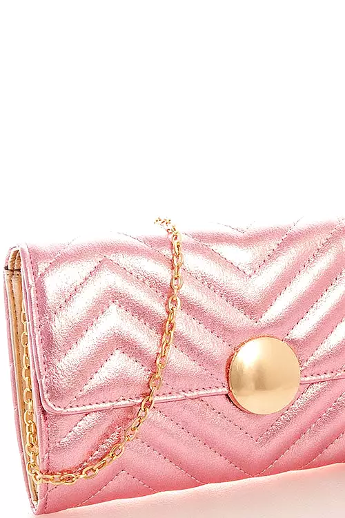 Pink Glossy Chevron Purse